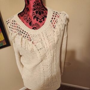 Rebecca Minkoff Cream Knit Sweater Small Excellent